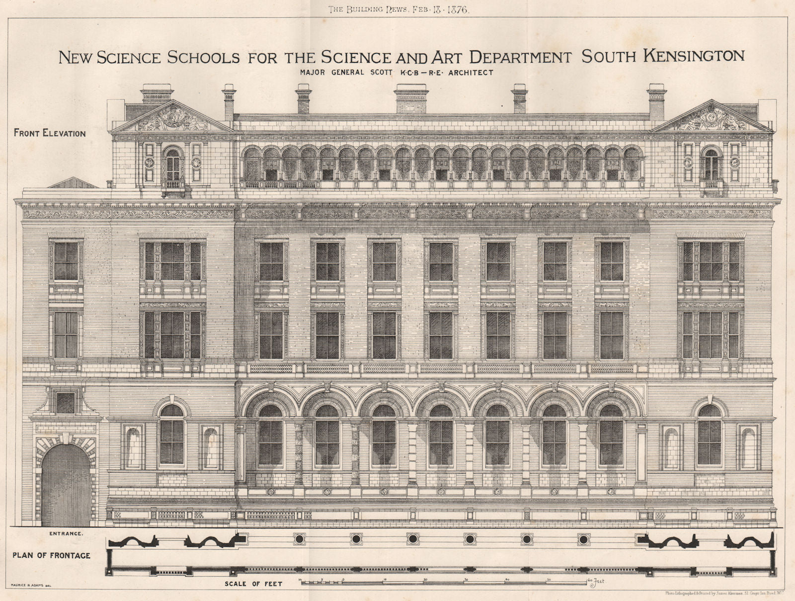 Science Schools, Science & Art Department, South Kensington; Maj-Gen Scott 1876